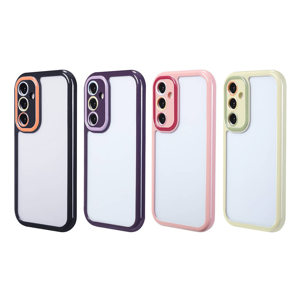 Galaxy A34 Kılıf Kamera Korumalı Renkli Kenar ve Çerçeve Tasarımlı Zore Vitamin Kapak Siyah