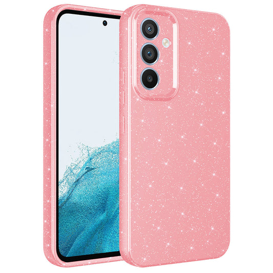 Galaxy A34 Kılıf Kamera Korumalı Simli Lüks Zore Koton Kapak Pembe