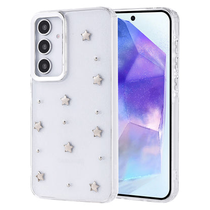 Galaxy A35 Kılıf Airbag Tasarımlı Simli Şeffaf Zore Kutup Kapak Kiraz