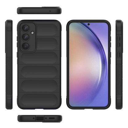 Galaxy A35 Kılıf Esnek TPU Oyuklu Arka Yüzey Tasarımlı Zore Etnik Silikon Kapak Siyah