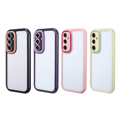 Galaxy A35 Kılıf Kamera Korumalı Renkli Kenar ve Çerçeve Tasarımlı Zore Vitamin Kapak Mürdüm