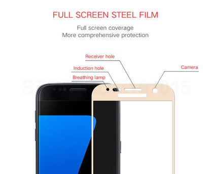 Galaxy A5 2016 Zore Ekranı Tam Kaplayan Düz Cam Koruyucu Gold