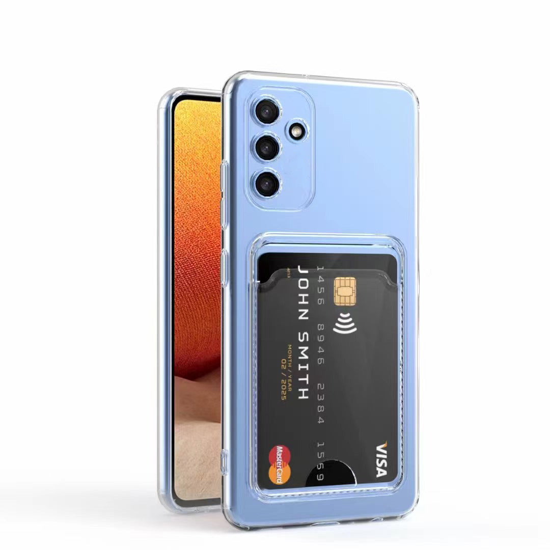 Galaxy A54 Kılıf Kartlıklı Şeffaf Zore Setra Clear Silikon Kapak Renksiz