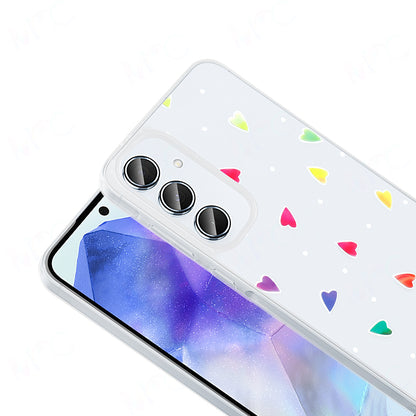 Galaxy A55 Kılıf Şeffaf Figürlü Zore Folk Sert Kapak Papatya