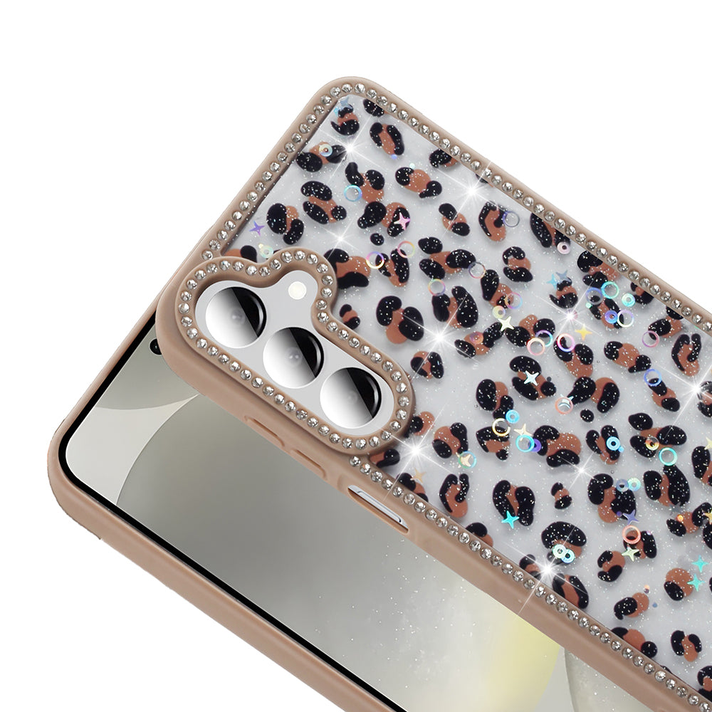 Galaxy A55 Kılıf Taşlı ve Simli Tasarım Zore Azra Kapak Gold