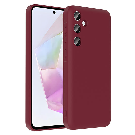 Galaxy A56 Kılıf Kamera Korumalı Kartlık Hazneli Zore Vitra Kapak Mürdüm