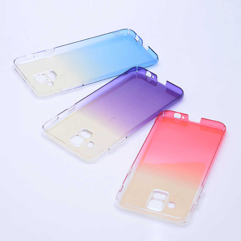 Galaxy A6 2018 Zore Renkli Transparan Kapak Mavi