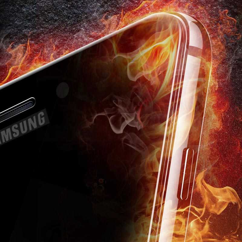 Galaxy A6 Plus 2018 Zore Kenarları Kırılmaya Dayanıklı Cam Ekran Koruyucu Siyah