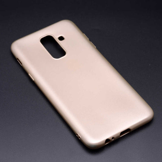 Galaxy A6 Plus 2018 Kılıf Zore Premier Silikon Kapak Gold