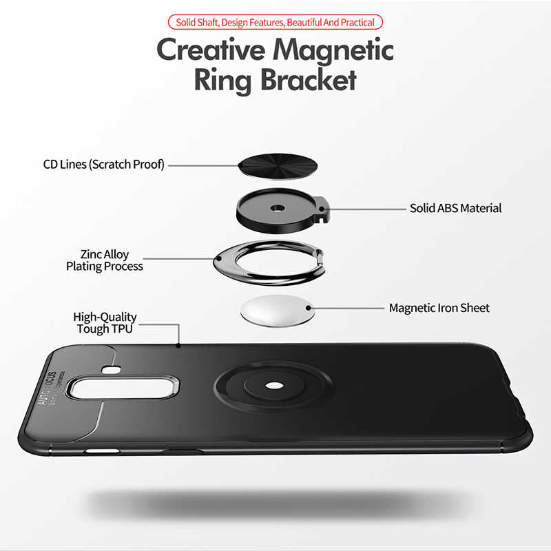 Galaxy A6 Plus 2018 Kılıf Zore Ravel Silikon Kapak Siyah-Kırmızı