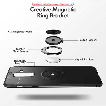 Galaxy A6 Plus 2018 Kılıf Zore Ravel Silikon Kapak Siyah-Kırmızı