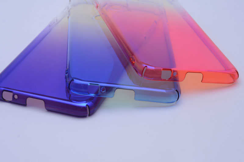 Galaxy A6 Plus 2018 Zore Renkli Transparan Kapak Mavi