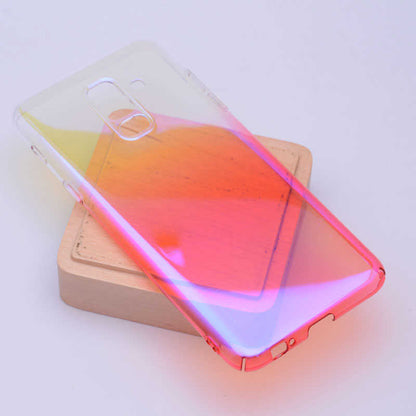 Galaxy A6 Plus 2018 Zore Renkli Transparan Kapak Pembe