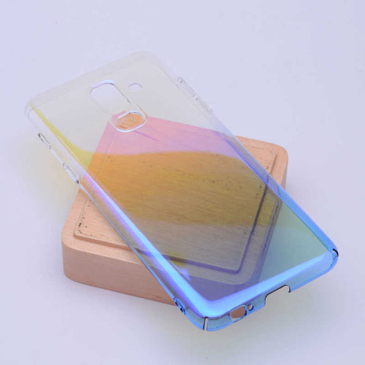 Galaxy A6 Plus 2018 Zore Renkli Transparan Kapak Mavi