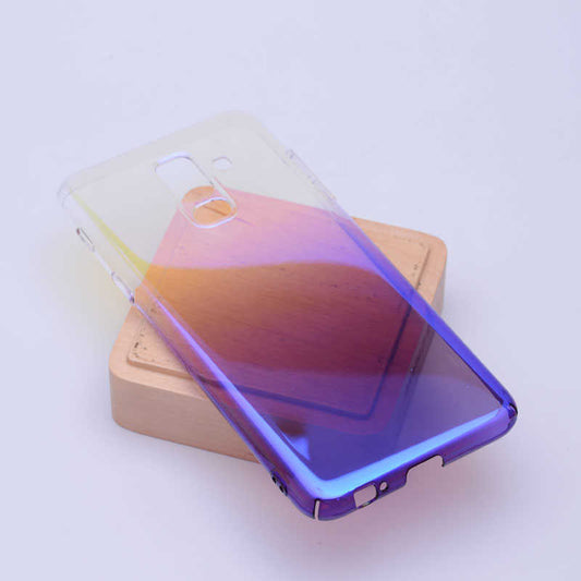 Galaxy A6 Plus 2018 Zore Renkli Transparan Kapak Mor