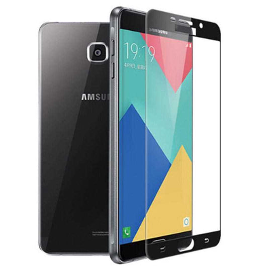 Galaxy A7 2017 Zore Kenarları Kırılmaya Dayanıklı Cam Ekran Koruyucu Siyah