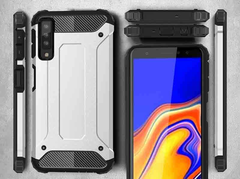 Galaxy A7 2018 Kılıf Zore Crash Silikon Kapak Mavi