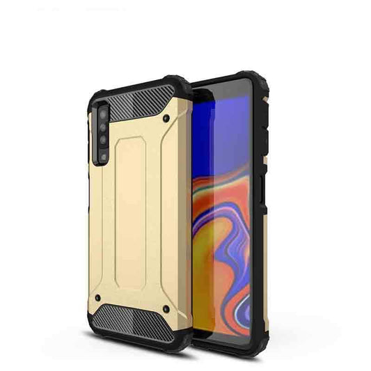 Galaxy A7 2018 Kılıf Zore Crash Silikon Kapak Gold