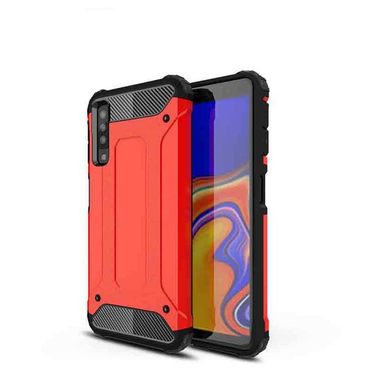 Galaxy A7 2018 Kılıf Zore Crash Silikon Kapak Kırmızı