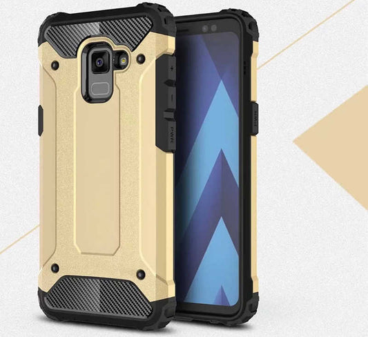 Galaxy A8 2018 Kılıf Zore Crash Silikon Kapak Gold