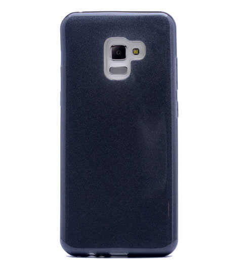 Galaxy A8 2018 Kılıf Zore Shining Silikon Siyah