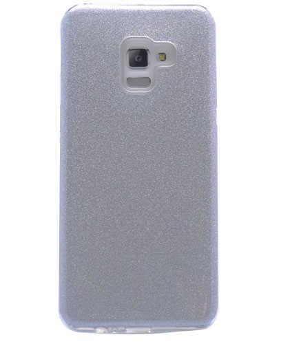 Galaxy A8 2018 Kılıf Zore Shining Silikon Gümüş