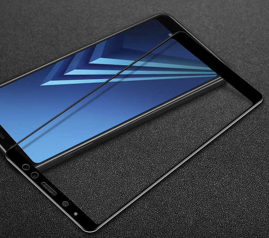 Galaxy A8 Plus 2018 Zore Ekranı Tam Kaplayan Düz Cam Koruyucu