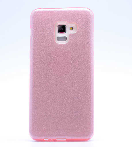 Galaxy A8 Plus 2018 Kılıf Zore Shining Silikon Rose Gold