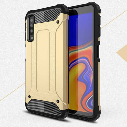 Galaxy A9 2018 Kılıf Zore Crash Silikon Kapak Gold