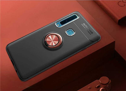 Galaxy A9 2018 Kılıf Zore Ravel Silikon Kapak Siyah-Rose Gold