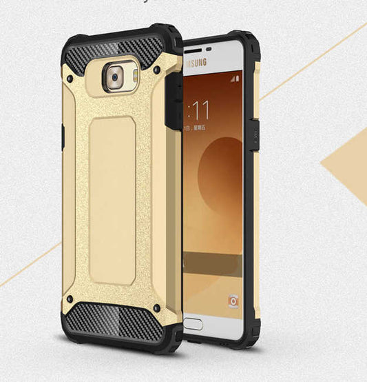 Galaxy C5 Kılıf Zore Crash Silikon Kapak Gold