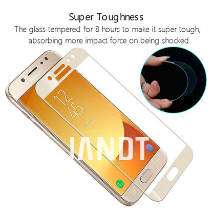 Galaxy J4 Zore Kenarları Kırılmaya Dayanıklı Cam Ekran Koruyucu Siyah