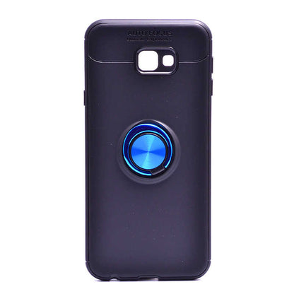 Galaxy J4 Plus Kılıf Zore Ravel Silikon Kapak Siyah-Mavi