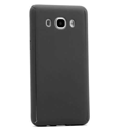 Galaxy J5 2016 Kılıf Zore 360 3 Parçalı Rubber Kapak Siyah