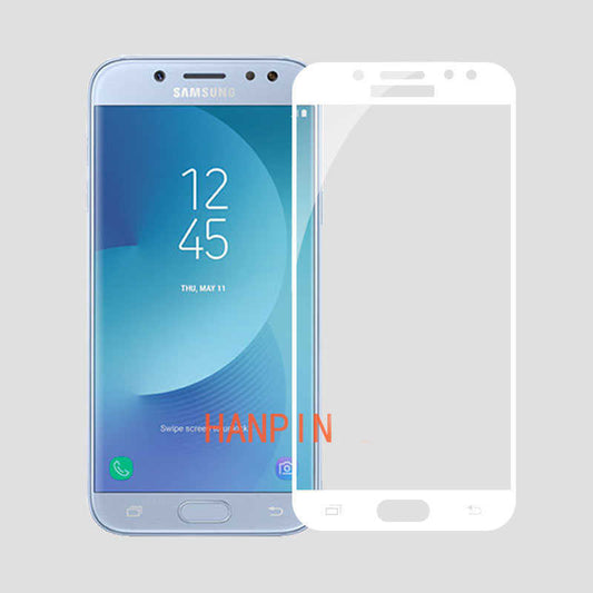Galaxy J530 Pro Zore Ekranı Tam Kaplayan Düz Cam Koruyucu Beyaz