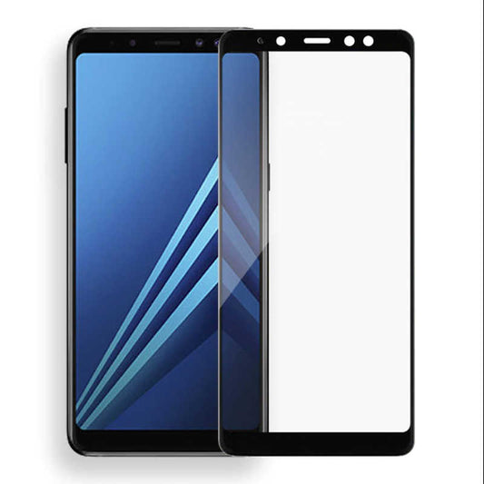 Galaxy J6 Plus Zore Kenarları Kırılmaya Dayanıklı Cam Ekran Koruyucu Siyah