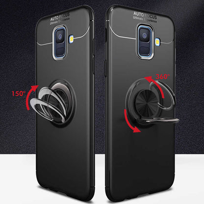 Galaxy J6 Kılıf Zore Ravel Silikon Kapak Siyah-Rose Gold