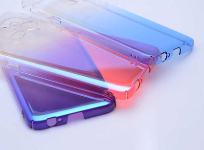 Galaxy J6 Zore Renkli Transparan Kapak Mavi