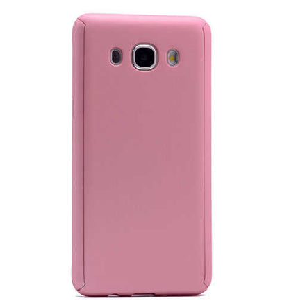 Galaxy J7 2016 Kılıf Zore 360 3 Parçalı Rubber Kapak Gold