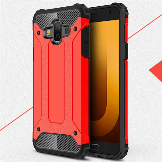 Galaxy J7 Duo Kılıf Zore Crash Silikon Kapak Kırmızı