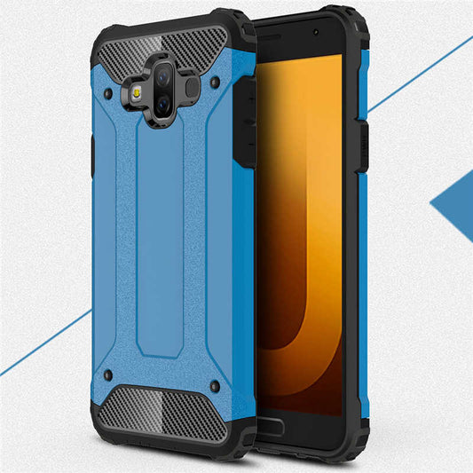Galaxy J7 Duo Kılıf Zore Crash Silikon Kapak Mavi