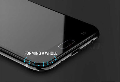 Galaxy J7 Prime Zore Kenarları Kırılmaya Dayanıklı Cam Ekran Koruyucu Gold