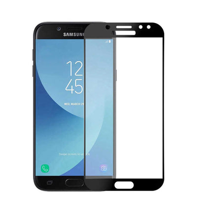 Galaxy J7 Prime Zore Kenarları Kırılmaya Dayanıklı Cam Ekran Koruyucu Gold
