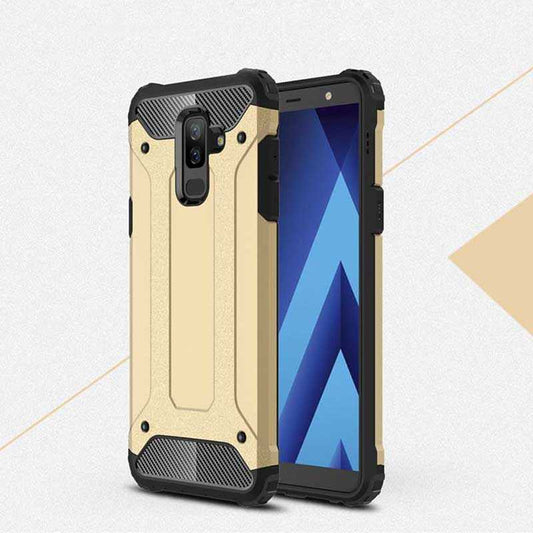 Galaxy J8 Kılıf Zore Crash Silikon Kapak Gold