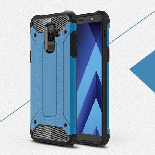 Galaxy J8 Kılıf Zore Crash Silikon Kapak Mavi