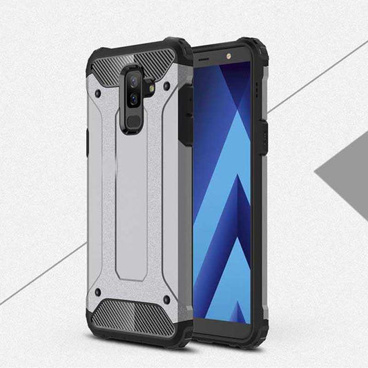 Galaxy J8 Kılıf Zore Crash Silikon Kapak Gri