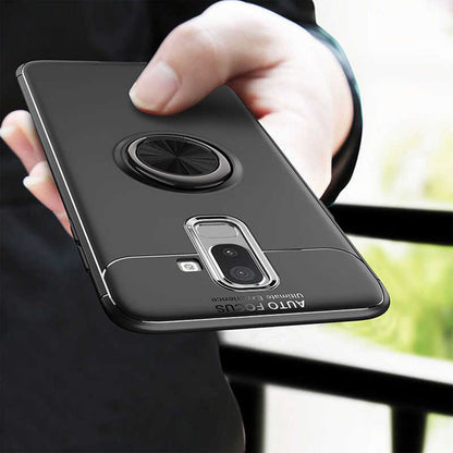 Galaxy J8 Kılıf Zore Ravel Silikon Kapak Siyah-Kırmızı