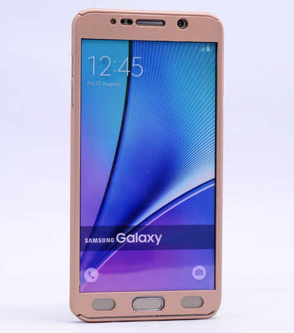 Galaxy Note 5 Kılıf Zore 360 3 Parçalı Rubber Kapak Gold