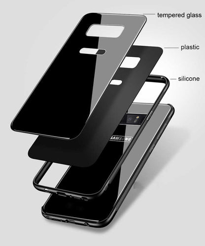 Galaxy Note 8 Kılıf Zore Düz Renkli Ebruli Cam Kapak Kırmızı
