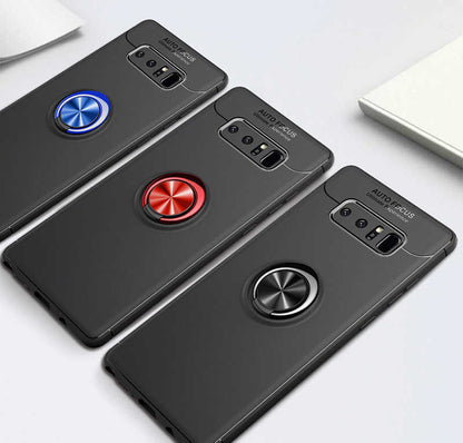 Galaxy Note 8 Kılıf Zore Ravel Silikon Kapak Siyah-Kırmızı